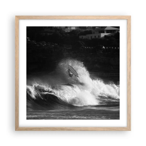 Poster in einem Rahmen aus heller Eiche - Herausforderung angenommen! - 50x50 cm