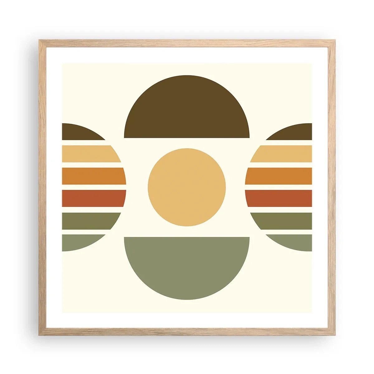 Poster in einem Rahmen aus heller Eiche - In Erdtönen - 60x60 cm