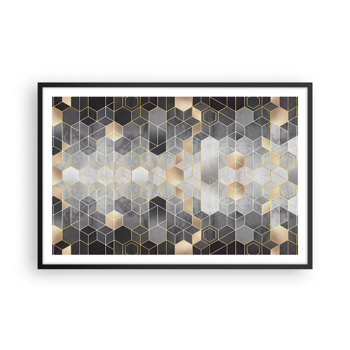 Poster in einem schwarzem Rahmen - Diamant-Komposition - 91x61 cm