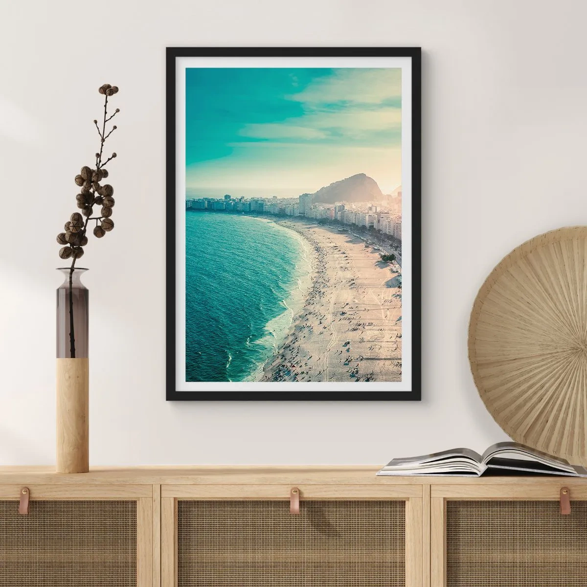 Poster in einem schwarzem Rahmen - Ewiger Urlaub in Rio - 70x100 cm