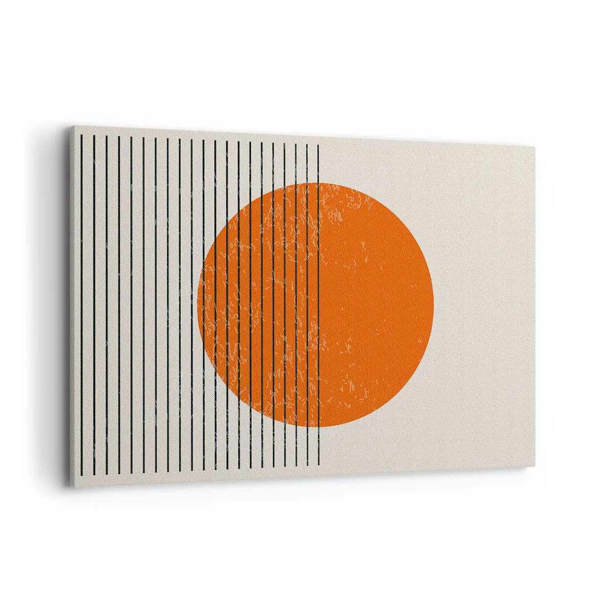 Bild auf Leinwand - Leinwandbild - Minimalistische Sonne mit geometrischen Linien - 100x70cm - Immer die Sonne - Moderne Wanddekoration für Wohnzimmer und Schlafzimmer ARTTOR