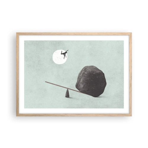 Poster in einem Rahmen aus heller Eiche - Erfüllte Träume - 70x50 cm