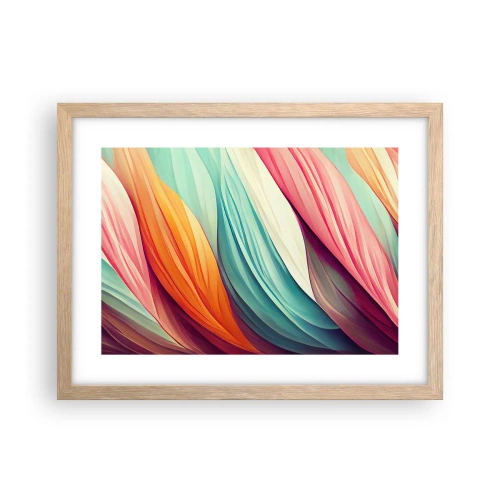 Poster in einem Rahmen aus heller Eiche - Regenbogengewebe - 40x30 cm