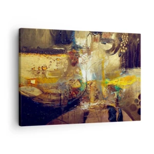 Bild auf Leinwand - Leinwandbild - Abstraktes Stillleben in warmen Farben - 70x50cm - Kalt, wärmer, heiß - Moderne Wanddekoration für Wohnzimmer und Schlafzimmer ARTTOR