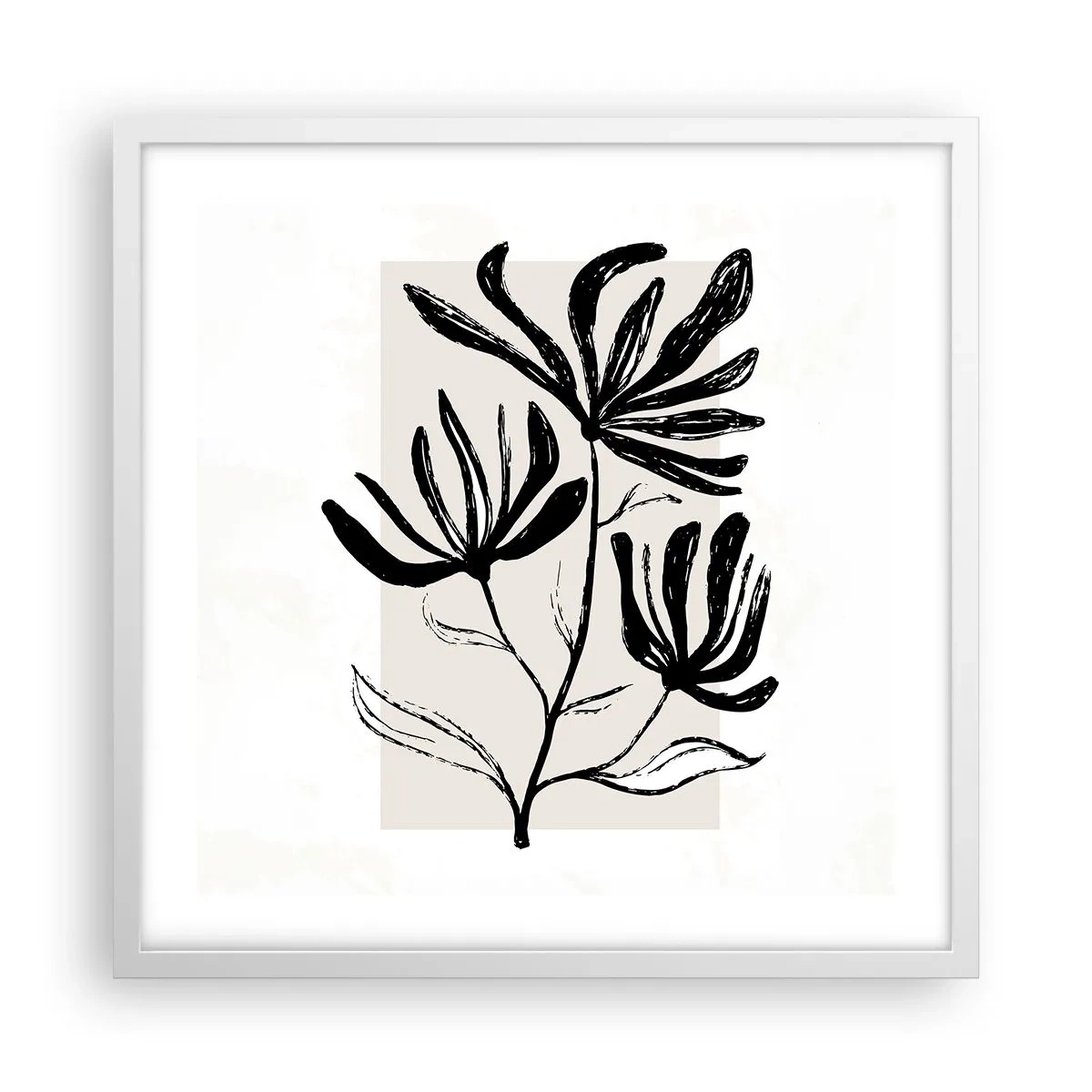 Poster in einem weißen Rahmen - Skizze für das Herbarium - 50x50 cm