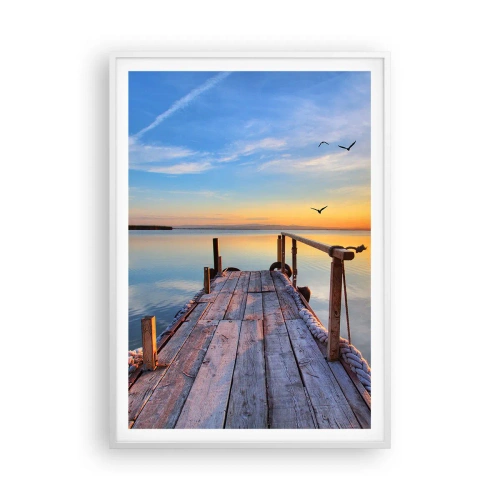 Poster in einem weißen Rahmen - Lauf direkt der Sonne entgegen - 70x100 cm