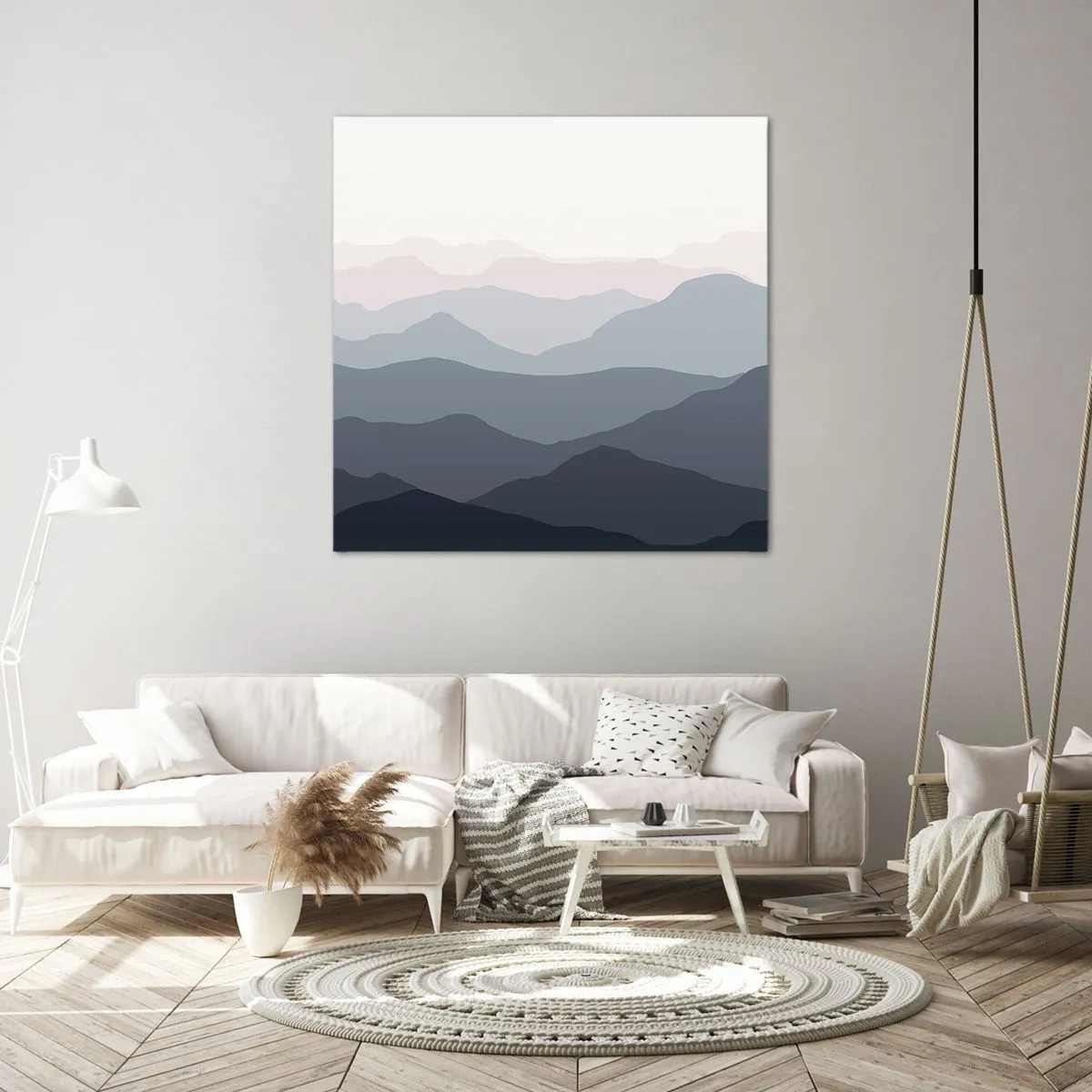 Bild auf Leinwand - Leinwandbild - Wellen der Berge - 30x30 cm