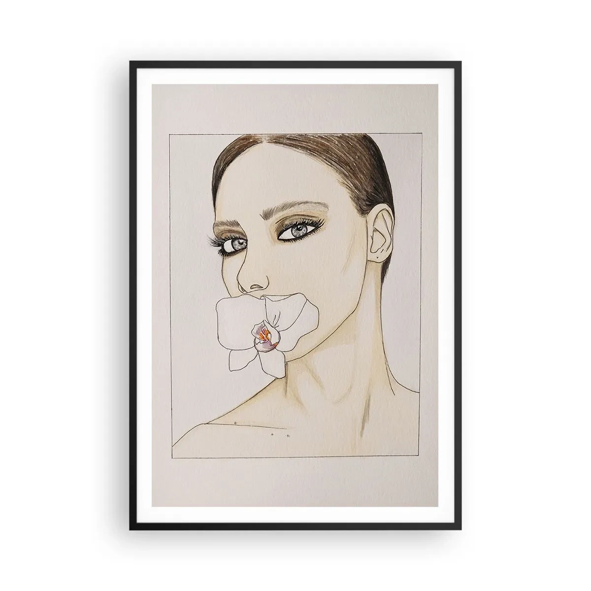 Poster in einem schwarzem Rahmen - Ein Symbol für Eleganz und Schönheit - 70x100 cm