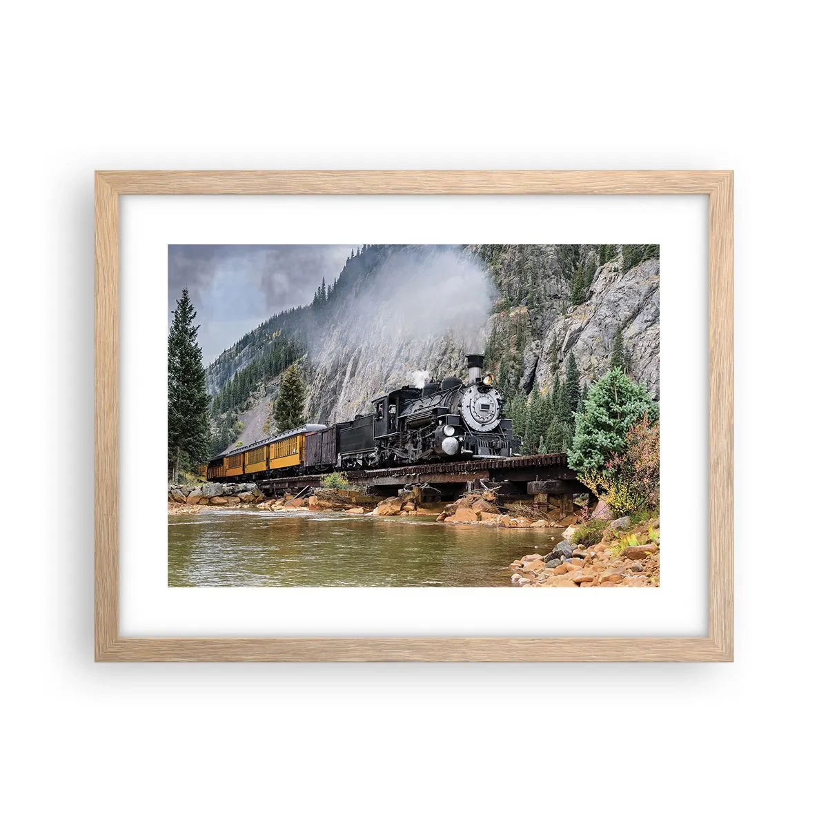 Poster in einem Rahmen aus heller Eiche - Wo willst du hin? Wohin? - 40x30 cm