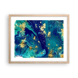 Poster in einem Rahmen aus heller Eiche - Die Blütenblätter der Sonne - 50x40 cm