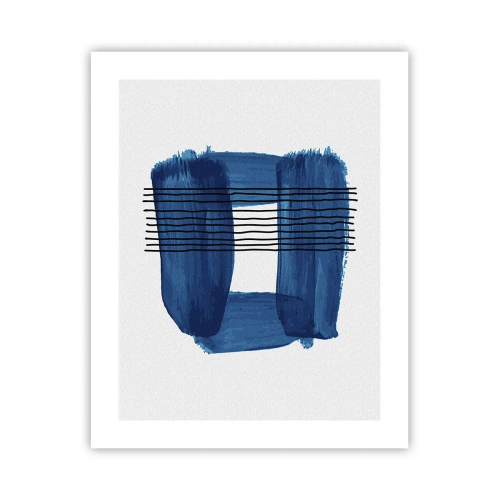 Poster - Blaue und schwarze Komposition - 40x50 cm