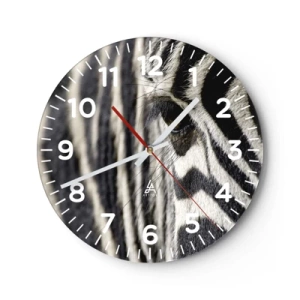 Wanduhr - Glasuhr - Gestreiftes Porträt - 30x30 cm