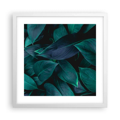 Poster in einem weißen Rahmen - Grün in sich selbst - 40x40 cm