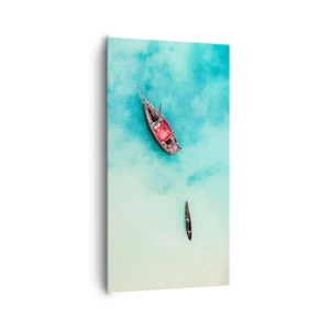 Bild auf Leinwand - Leinwandbild - Denn an den Stränden von Sansibar, wenn der Wasserüberschuss ... - 65x120 cm