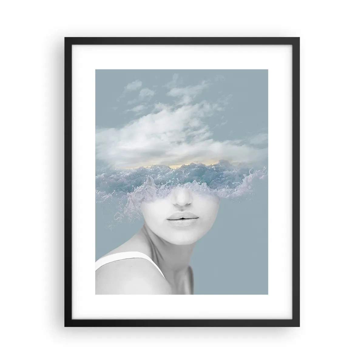 Poster in einem schwarzem Rahmen - Mit dem Kopf in den Wolken - 40x50 cm