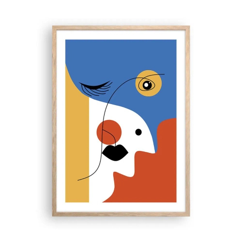 Poster in einem Rahmen aus heller Eiche - Dekonstruiertes Porträt - 50x70 cm