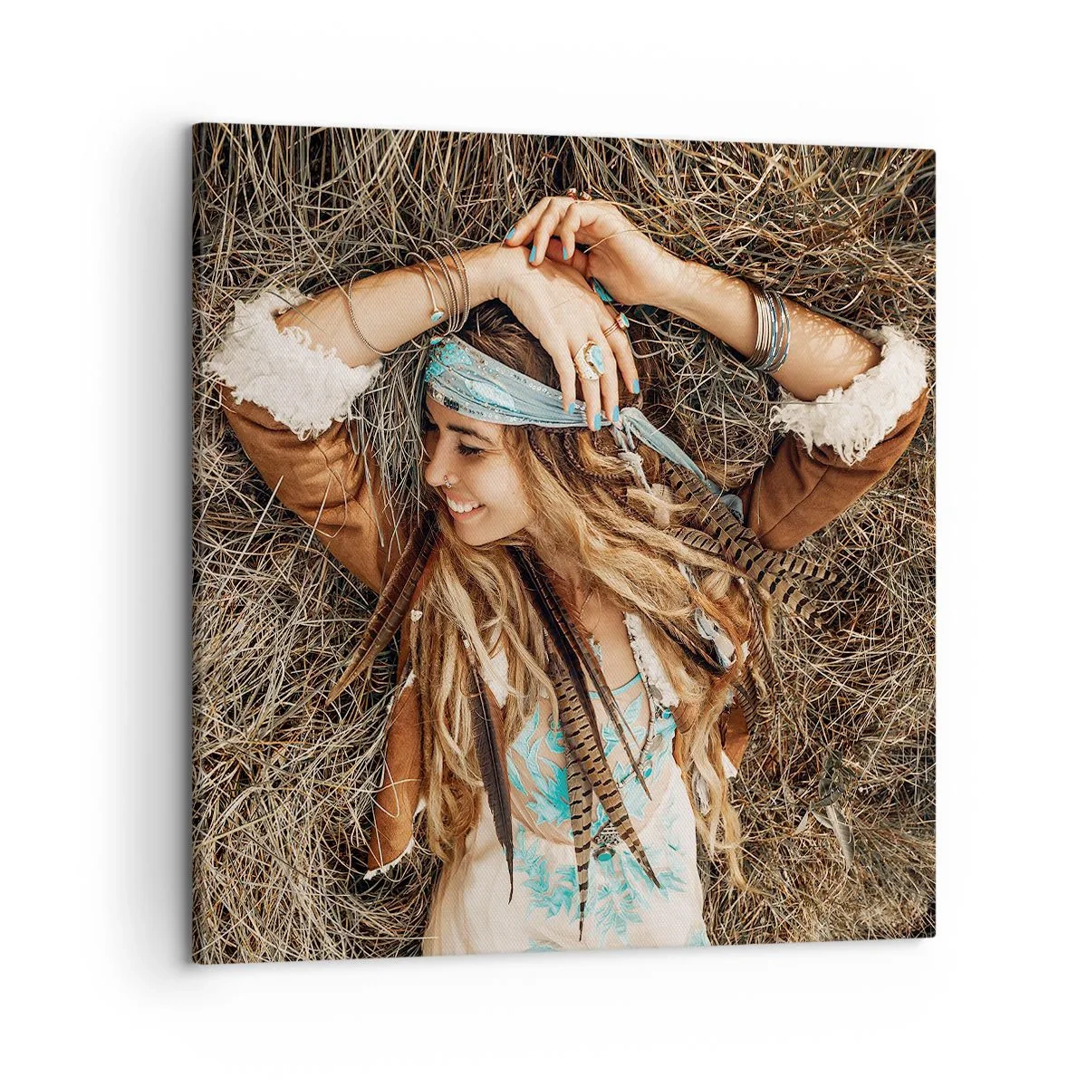 Bild auf Leinwand - Leinwandbild - Auf dem Weg in den Sommer der Liebe - 50x50 cm