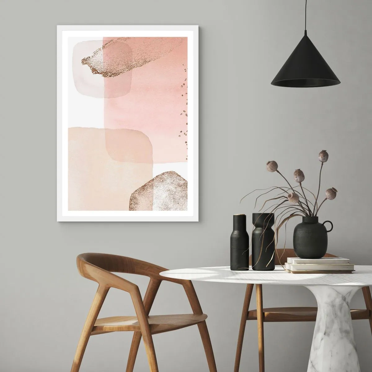 Poster in einem weißen Rahmen - Ein Blick durch die Farbe - 40x50 cm