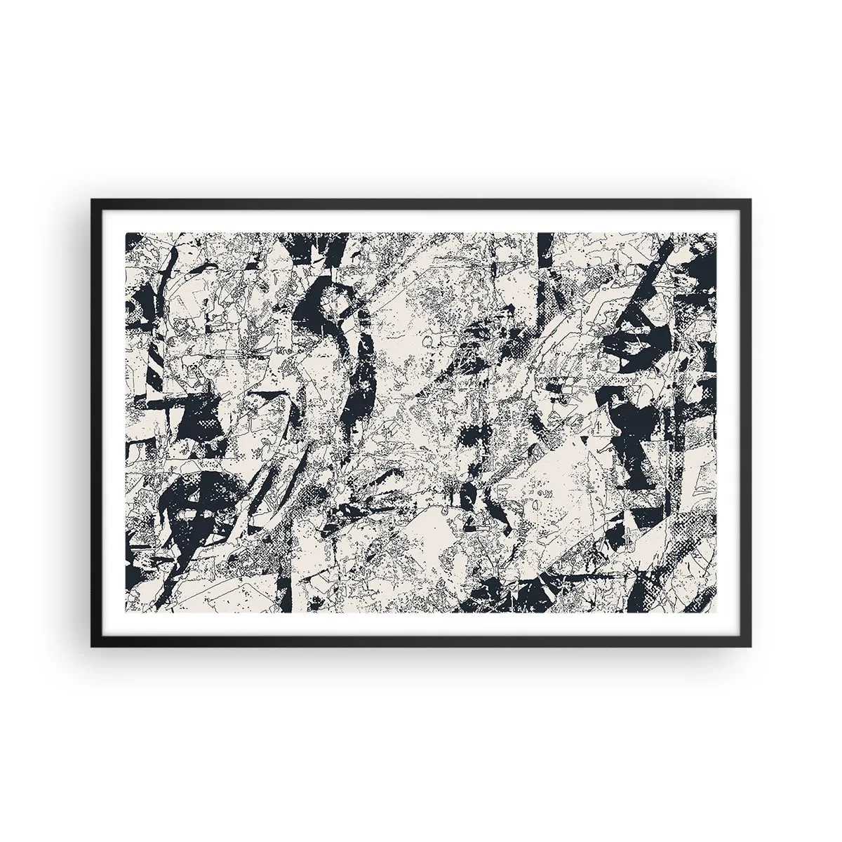 Poster in einem schwarzem Rahmen - Durchdringung der Gegensätze - 91x61 cm