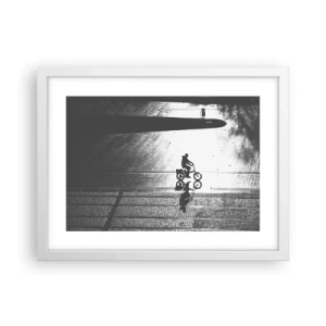 Poster in einem weißen Rahmen - Vor sich hin durch die Stadt - 40x30 cm