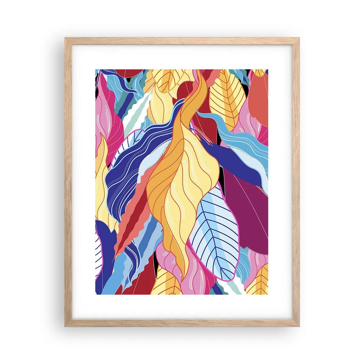 Poster in einem Rahmen aus heller Eiche - Buntes Durcheinander - 40x50 cm