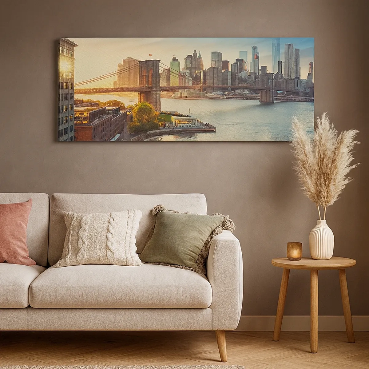 Bild auf Leinwand - Leinwandbild - Morgendämmerung der Großstadt - 30x30 cm