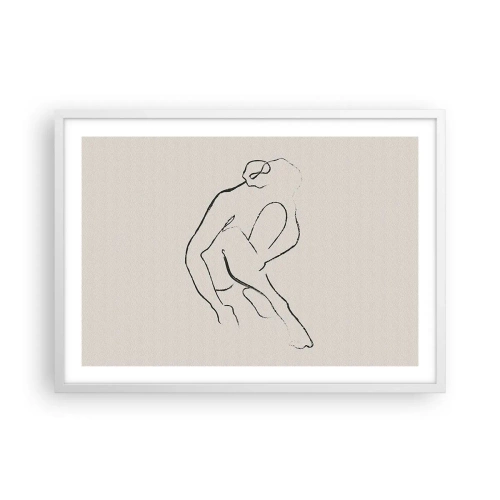 Poster in einem weißen Rahmen - Intime Skizze - 70x50 cm
