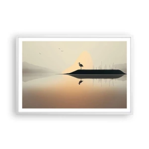 Poster in einem weißen Rahmen - Herr am See - 91x61 cm