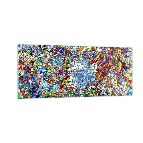 Glasbild - Bild auf glas - Glasmalerei Wassertropfen - 100x40 cm