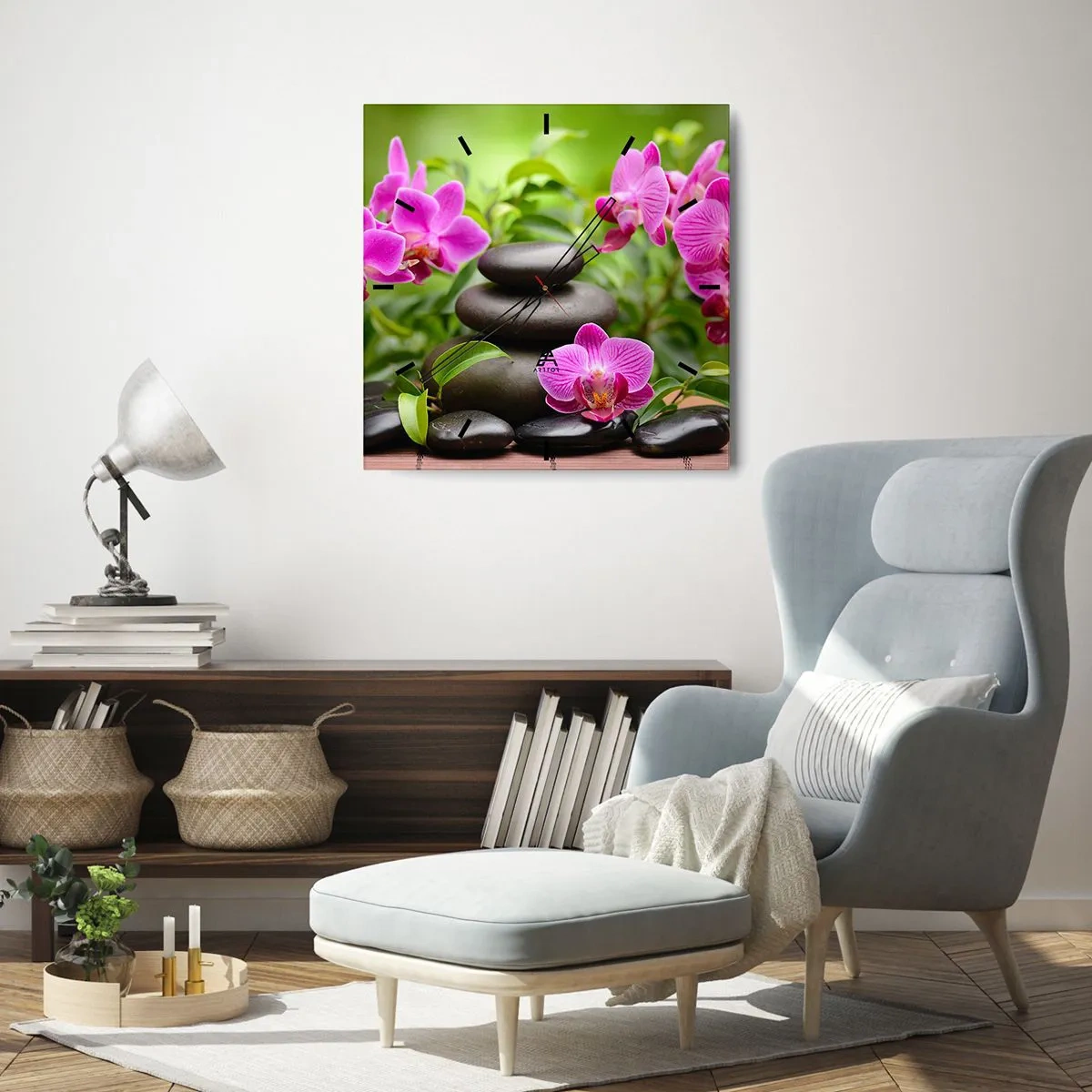 Wanduhr - Glasuhr - Die Pyramide des Friedens - 40x40 cm