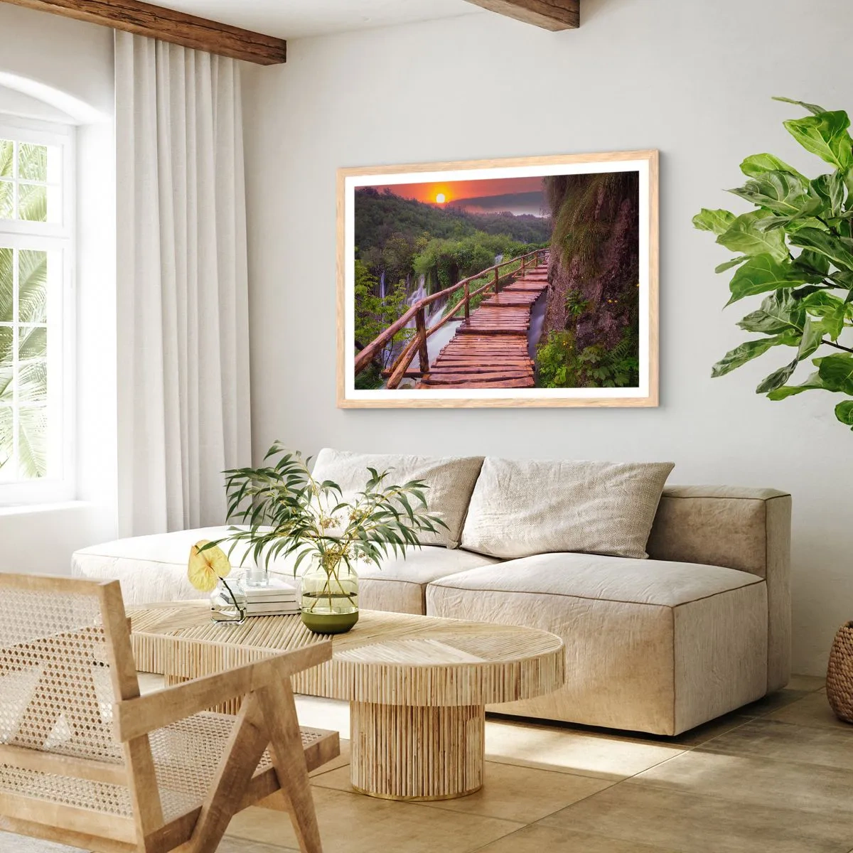 Poster in einem Rahmen aus heller Eiche - Schönheit jenseits des Glaubens - 40x30 cm