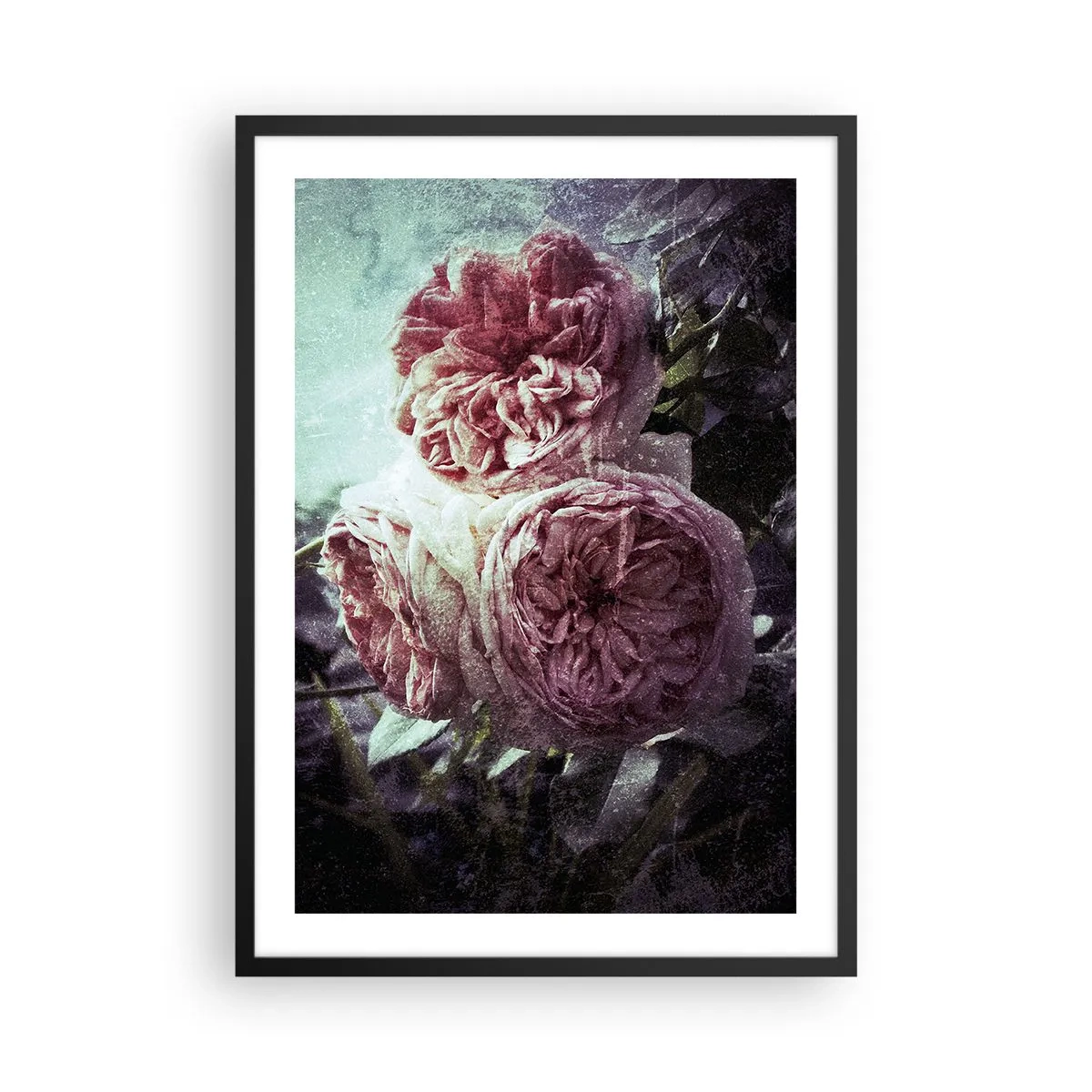 Poster in einem schwarzem Rahmen - In romantischer Atmosphäre - 50x70cm - In romantischer Atmosphäre - Moderne Wanddekoration für Wohnzimmer und Schlafzimmer ARTTOR