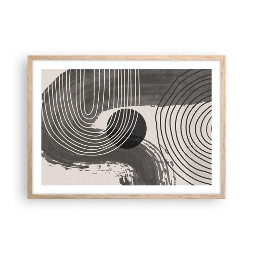 Poster in einem Rahmen aus heller Eiche - Oval gewinnt - 70x50 cm