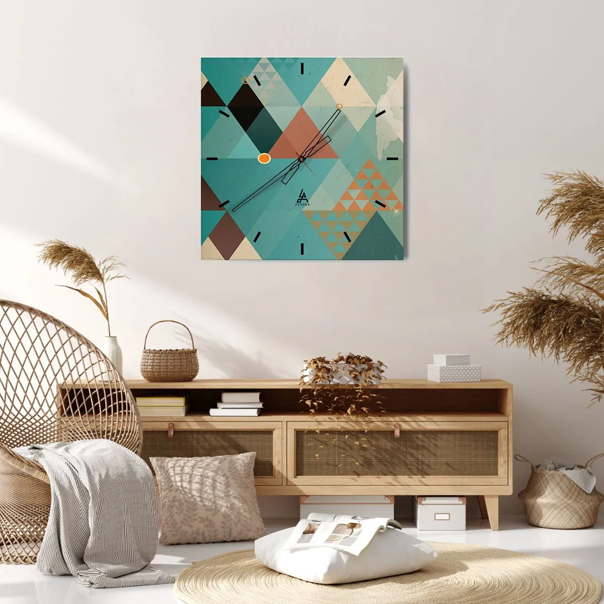 Wanduhr - Glasuhr - Einheit der Vielheit, Vielheit der Einheit - 40x40 cm