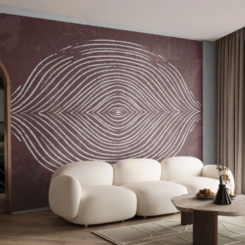 Fototapete Premium Sand - Konzentrische Linien in Braun erzeugen ein symmetrisches Muster - 100x70cm - Der Raum spricht - Moderne Wanddekoration für Wohnzimmer und Schlafzimmer ARTTOR