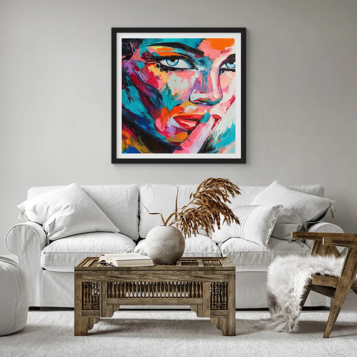 Poster in einem schwarzem Rahmen - Unser erstes Geheimnis - 50x50 cm