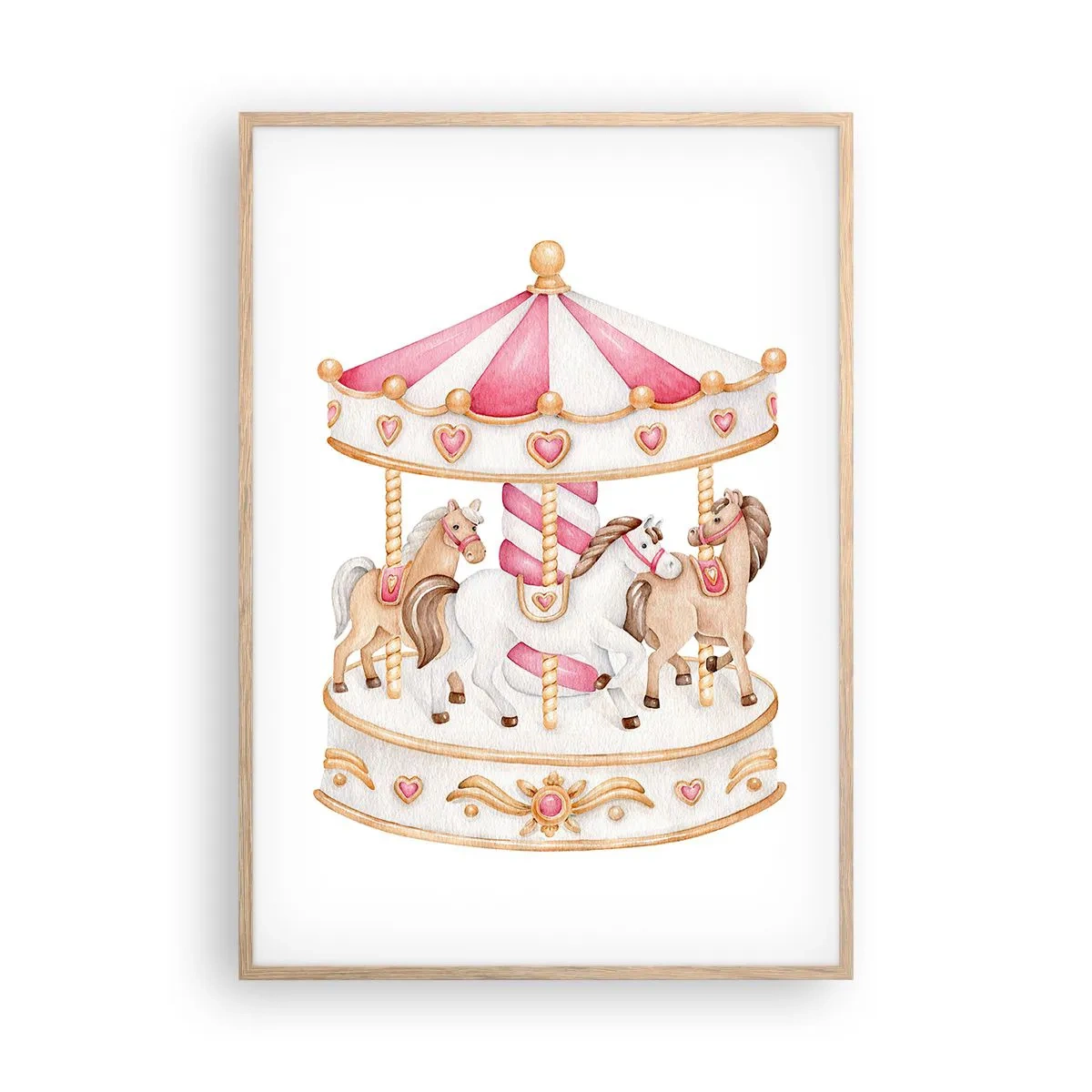 Poster in einem Rahmen aus heller Eiche - Süße Welt der Kindheit - 70x100 cm