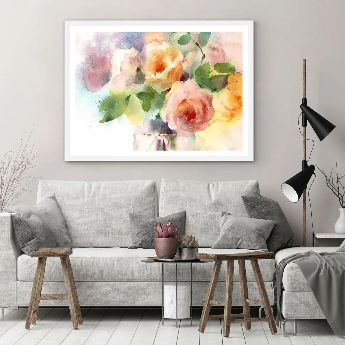 Poster in einem weißen Rahmen - Zart wie Aquarell - 70x50 cm