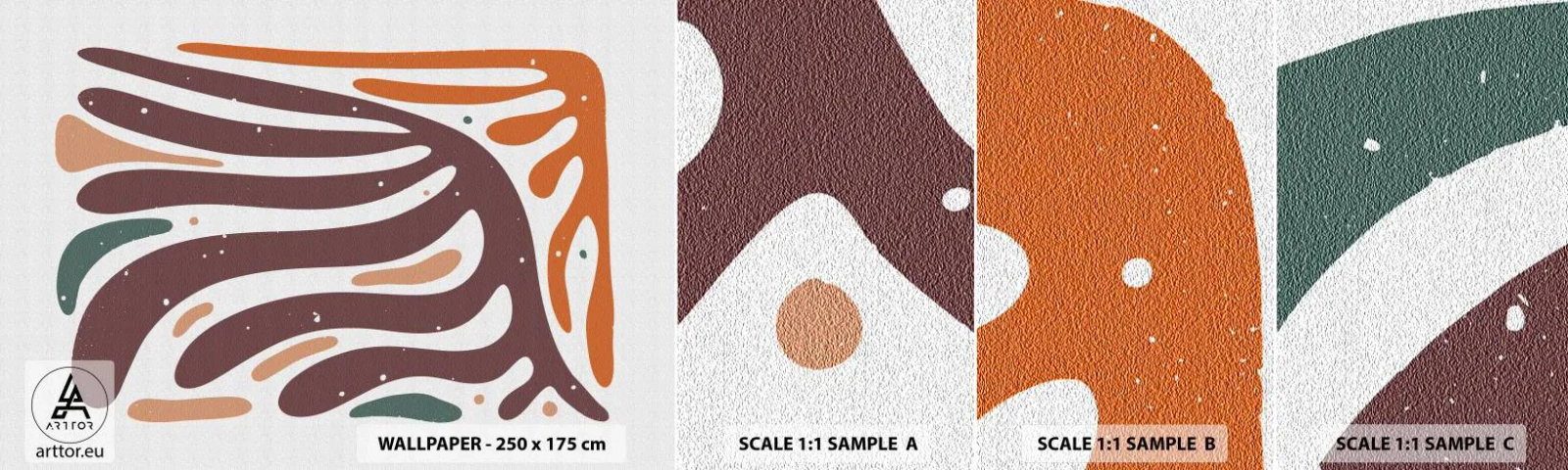 Fototapetenmuster Standard Eco - Strahlende organische Komposition - Boho, Minimalismus, Stück - 100x30 cm