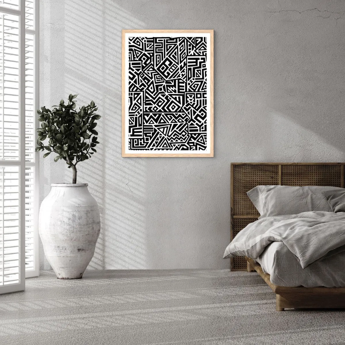 Poster in einem Rahmen aus heller Eiche - Präkolumbianische Komposition - 30x40 cm
