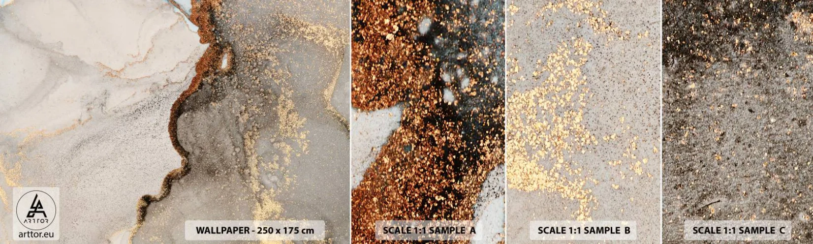 Fototapetenmuster Standard Eco - An der Grenze der Farben - Abstraktion, Stück, Moderne Kunst - 100x30 cm