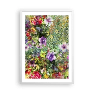 Poster in einem weißen Rahmen - In Blumen für das Verderben - 50x70 cm