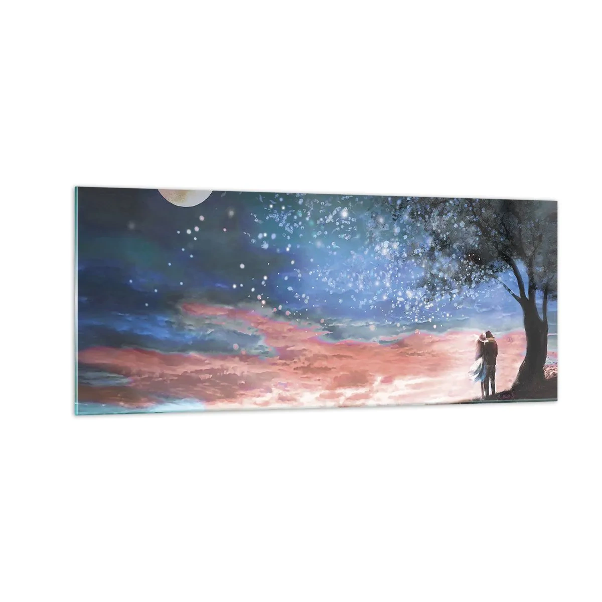 Glasbild - Bild auf glas - Ein sternenklares Spektakel - 100x40 cm