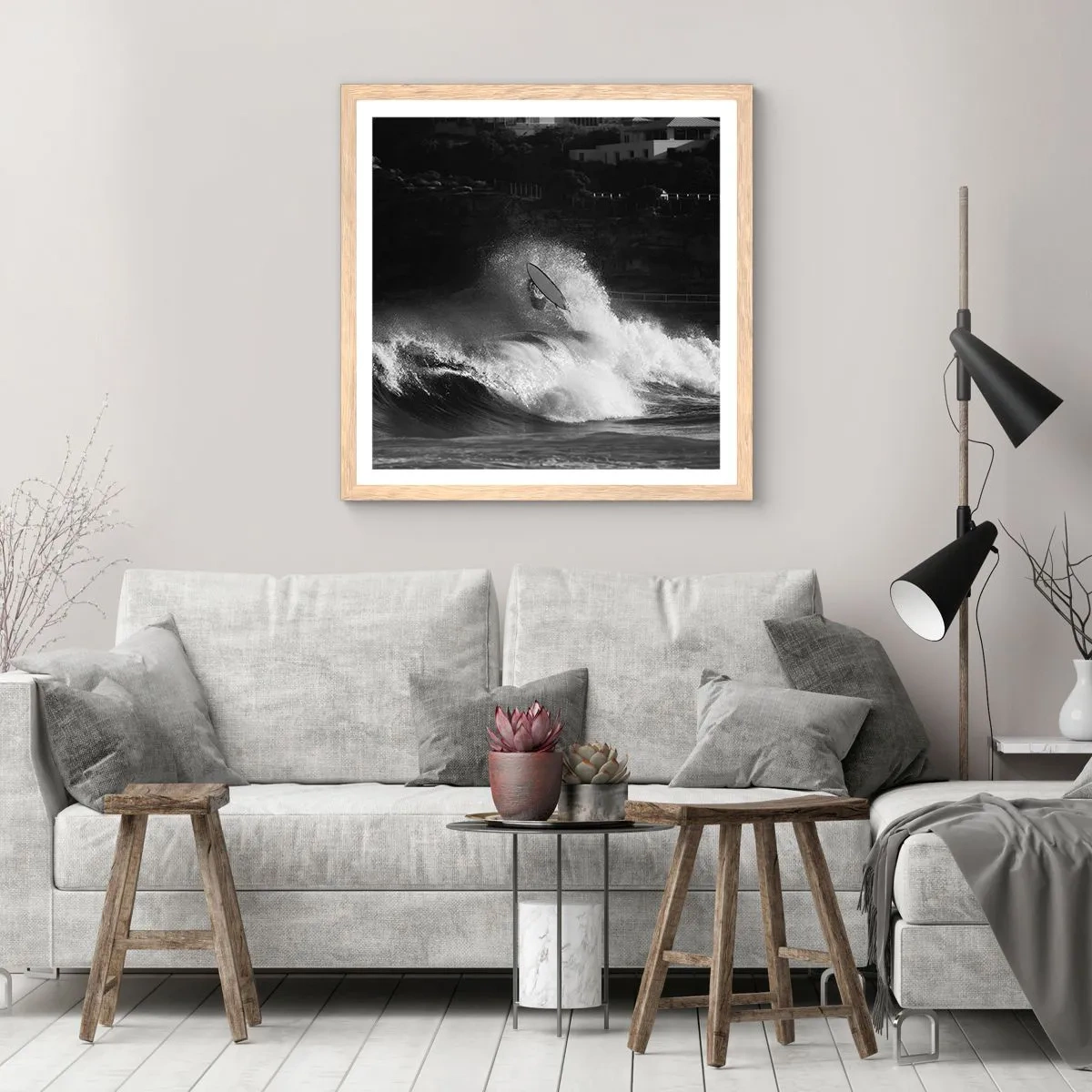 Poster in einem Rahmen aus heller Eiche - Herausforderung angenommen! - 60x60 cm