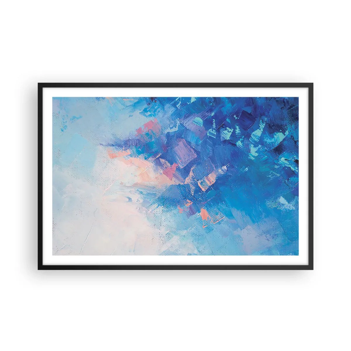 Poster in einem schwarzem Rahmen - Winter-Abstraktion - 91x61 cm