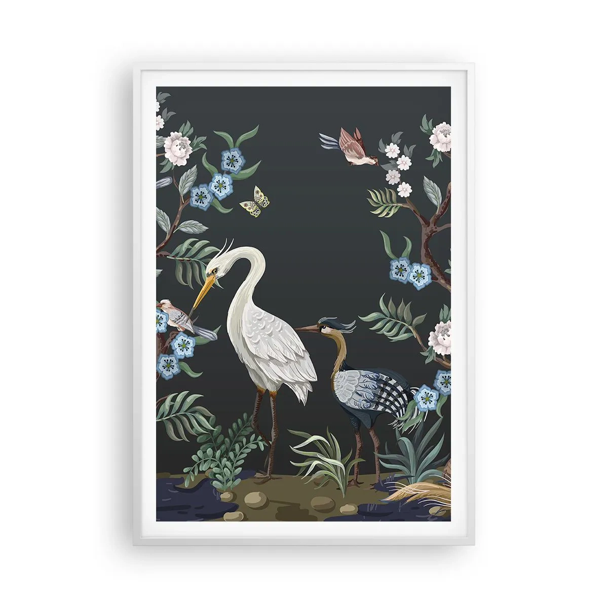 Poster in einem weißen Rahmen - Vogelparade - 70x100 cm
