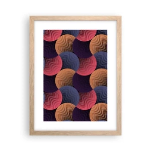 Poster in einem Rahmen aus heller Eiche - Im kreisenden Rhythmus - 30x40 cm
