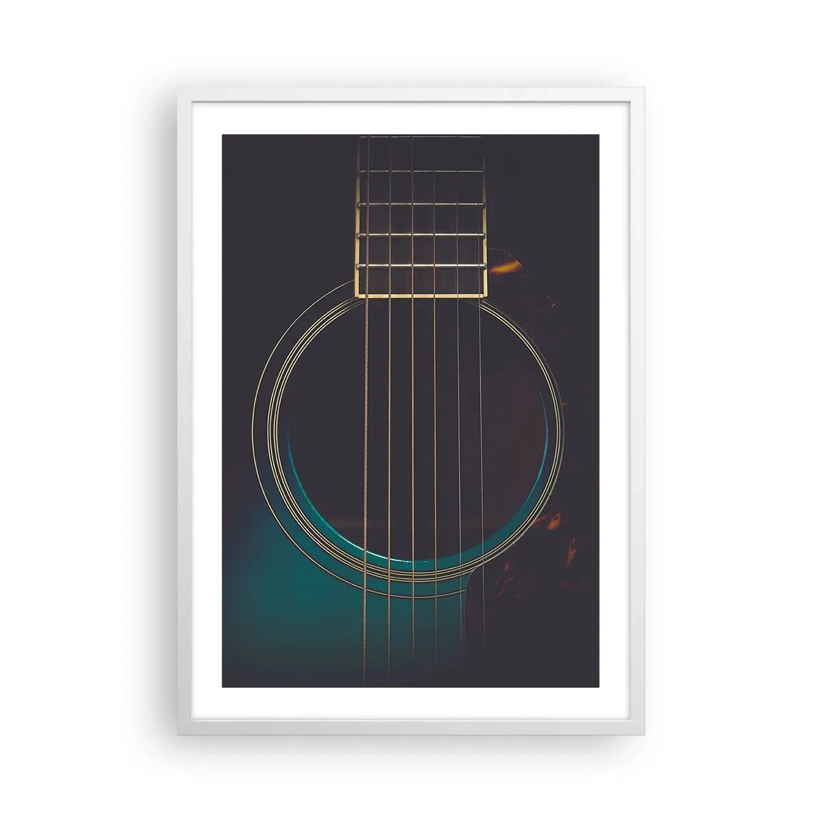 Poster in einem weißen Rahmen - Einen Moment bevor es ertönt - 50x70 cm