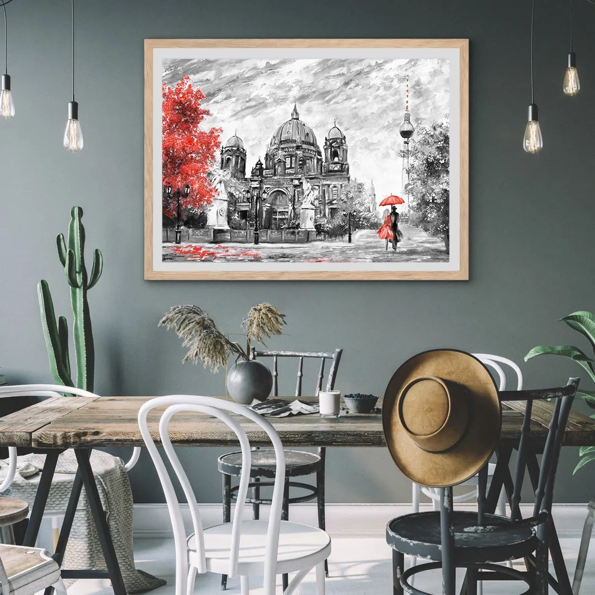 Poster in einem Rahmen aus heller Eiche - Berliner Treffen - 100x70 cm