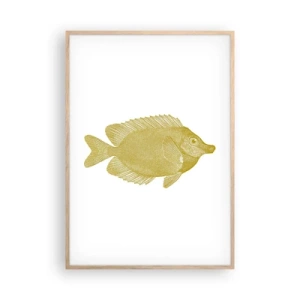 Poster in einem Rahmen aus heller Eiche - Fisch und das war’s - 70x100 cm